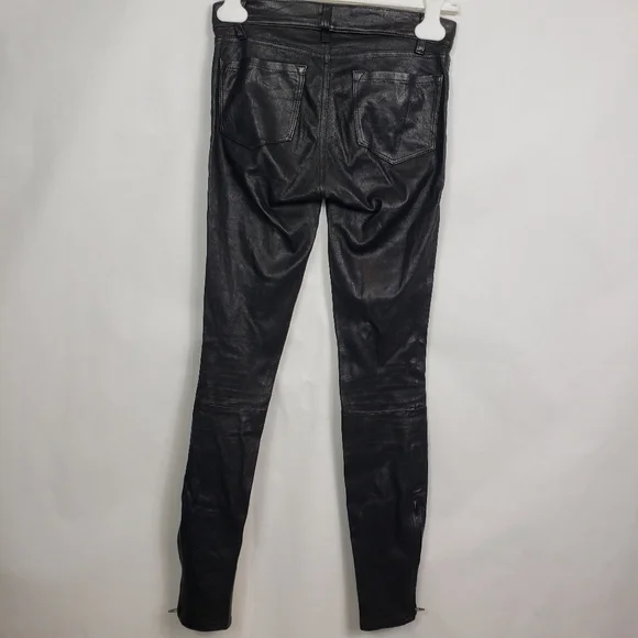 J Brand lambskin skinny pants with ankle zip - Picture 5 of 11